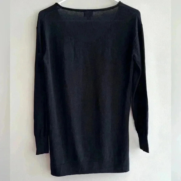 J. Crew Black V-Neck Sweater with Button Sleeves, Size XS - Picture 13 of 16